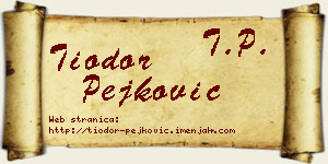 Tiodor Pejković vizit kartica